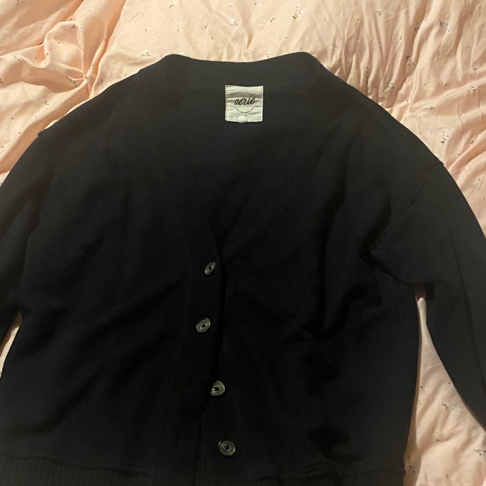 Aerie Black Knit Cardigan